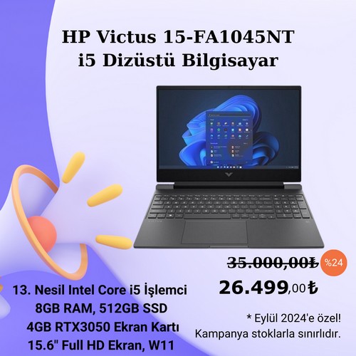 HP Victus 15-FA1045NT i5 Dizüstü Bilgisayar