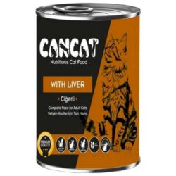 CanCat Ciğerli Yetişkin Kedi Konservesi 400 Gr 20 Adet